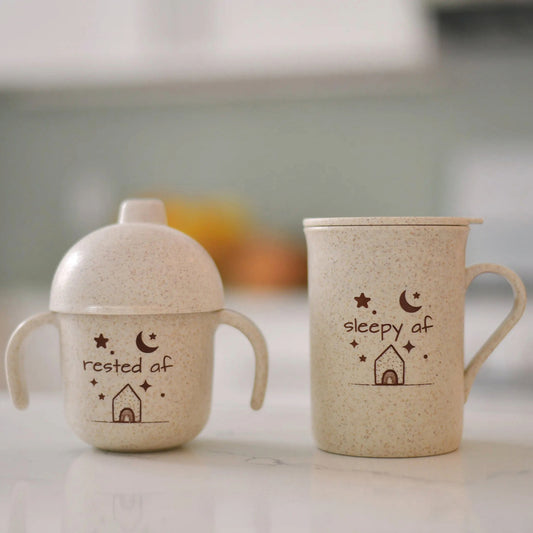 New Mom Cup Gift Set: Sleepy AF/ Rested AF